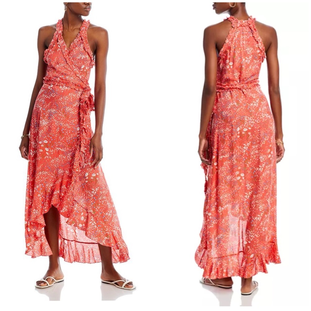 NWT Poupette St. Barth Floral High Low Wrap Dress